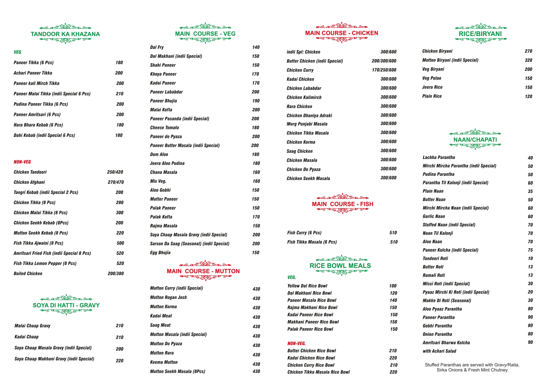 Full Menu